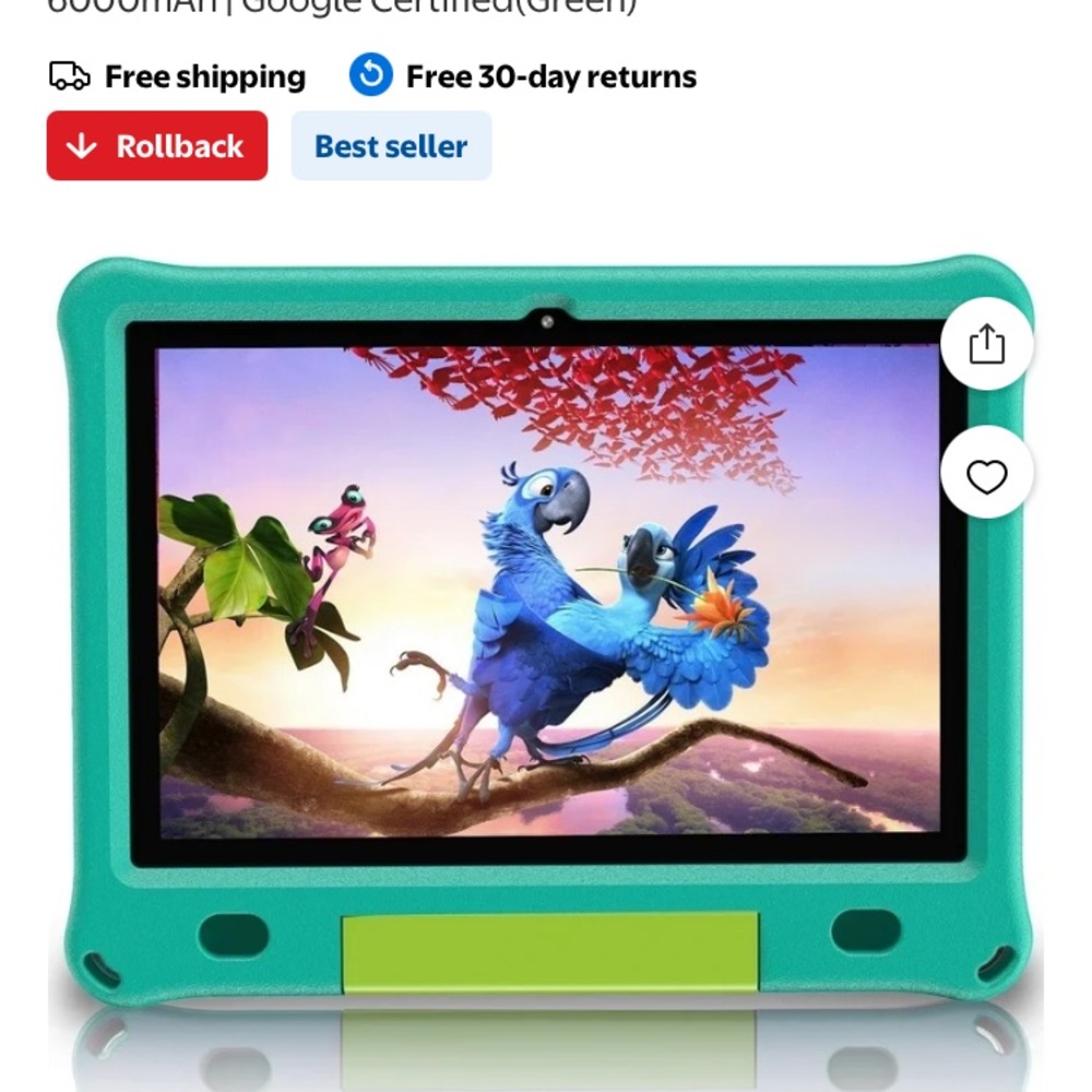 Children's Tablet with Sturdy Case - Teal